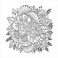 page de coloriage de mandala floral. illustration vectorielle de fleur vecteur