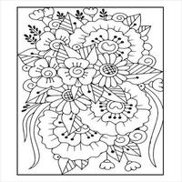 page de coloriage de mandala floral. illustration vectorielle de fleur vecteur