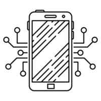 icône de la technologie du téléphone, adaptée à un large éventail de projets créatifs numériques. vecteur