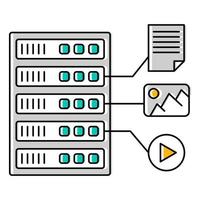 icône d'hébergement de fichiers, adaptée à un large éventail de projets créatifs numériques. vecteur