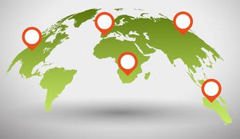 Carte du monde global vecteur vert 3d