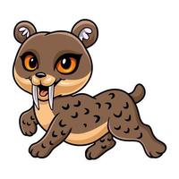 mignon petit dessin animé smilodon marchant vecteur