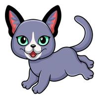 dessin animé mignon chat bleu russe vecteur