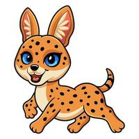 dessin animé mignon chat serval marchant vecteur