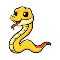 dessin animé mignon serpent insularis jaune vecteur