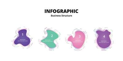 conception fluide de la structure de l'entreprise infographique, couleur unique et intéressante vecteur