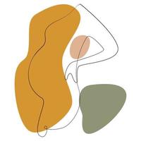 portrait féminin de contour contemporain. visage de filles abstraites modernes. ligne continue, art minimaliste. conception de mode de beauté. illustration vectorielle stock, eps 10 vecteur