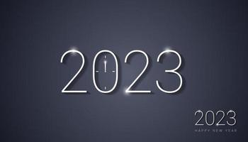 bonne année 2023 abstrait avec des effets de texte blanc 3d vecteur