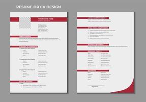 conception de modèles de CV ou de CV doubles pages vecteur