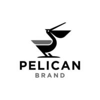 pélican cigogne vecteur logo lineart ligne contour monoline icône conception stock golfe oiseau côte plage illustration résumé ibis logo