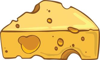 délicieux symbole de fromage de style dessin animé. pour les menus des restaurants et les sites Web. illustration vectorielle vecteur