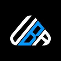 conception créative du logo de lettre uba avec graphique vectoriel, logo uba simple et moderne. vecteur