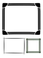 ensemble de cadre de bordure de forme dessinée à la main vecteur