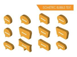 illustration de texte de bulle isométrique moderne, adaptée aux diagrammes, aux infographies, à l'illustration de livre, à l'actif de jeu et à d'autres actifs liés aux graphiques vecteur