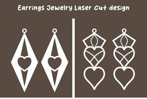 boucles d'oreilles saint valentin bijoux design découpé au laser vecteur