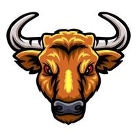 création de mascotte logo tête de taureau vecteur