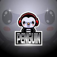 création de logo de mascotte de pingouin esport vecteur