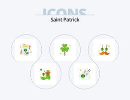 pack d'icônes plat saint patrick 5 conception d'icônes. fleur. Cheveu. invitation. Poils. Saint vecteur