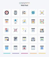 pack web créatif 25 pack d'icônes plates telles que le web. globe. utilisateur. La Flèche. page vecteur