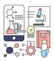 Icônes de chimie linéaire gratuit vecteur