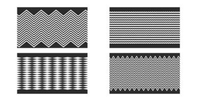 ensemble de motifs en forme de zigzag à rayures noires vecteur