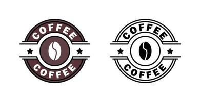 grain de café marque logo insigne étiquette timbre cercle vecteur