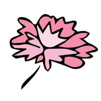 clipart fleur simple. doodle floral dessiné à la main. pour l'impression, le web, le design, la décoration, le logo vecteur