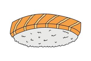 clipart de sushi dessiné à la main. plats de cuisine traditionnelle japonaise. nourriture asiatique vecteur