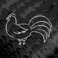 illustration d'icône de poulet. icône liée à l'animal de ferme. style d'icône de craie. conception de vecteur simple modifiable