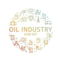 L'industrie pétrolière modèle de conception ronde concept d'icône de ligne mince. vecteur