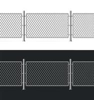 ensemble de treillis métallique de clôture métallique 3d réaliste et détaillé. vecteur