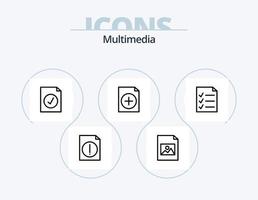 pack d'icônes de ligne multimédia 5 conception d'icônes. . . html. faire. document vecteur