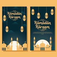 illustration de bannière verticale ramadan au design plat vecteur