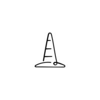 conception d'icône de style de ligne de cône de signalisation vecteur