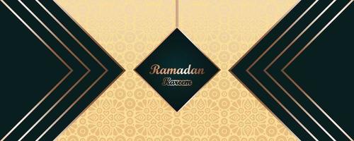 conception de fond luxueux doré islamique ramadan kareem. bannière, invitation, affiche, carte pour la célébration du festival de la communauté musulmane. vecteur