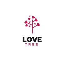 vecteur arbre d'amour logo design illustration vectorielle