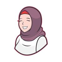 hijab fille souriant vecteur