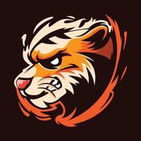 vue latérale du logo de la mascotte tête de tigre vecteur