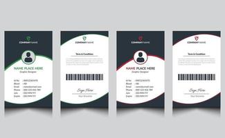 conception de modèle de carte d'identité d'employé professionnel d'entreprise moderne propre et élégante abstraite. vecteur
