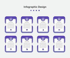 modèle d'infographie d'entreprise abstraite en huit étapes vecteur