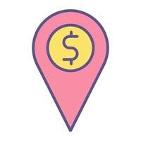 icône d'emplacement d'argent, adaptée à un large éventail de projets créatifs numériques. vecteur