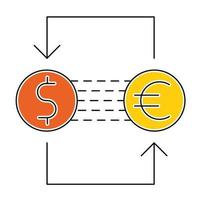 icône de change, adaptée à un large éventail de projets créatifs numériques. vecteur