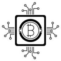 circuit avec icône bitcoin, adapté à un large éventail de projets créatifs numériques. vecteur