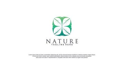 logo de la nature avec illustration vectorielle d'icône de conception de concept créatif
