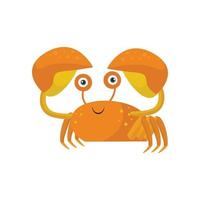 illustration graphique vectoriel souriant et heureux crabe doré