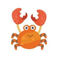 illustration vectorielle dessin animé graphique adorable crabe brun souriant vecteur