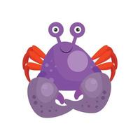 crabe violet à pattes rouges graphique vectoriel illustratin