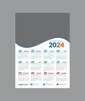 calendrier 2023, calendrier 2024 semaine début lundi fichier vectoriel de modèle de conception de décor d'entreprise.