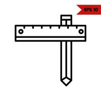 illustration de l'icône de la ligne de la règle vecteur