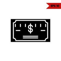 illustration de l'icône de glyphe d'argent vecteur